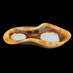 MARKDOWN! Royal Haeger Table Centerpiece Console Earthtones Free Form Art Pottery Bowl R878 HUGE ~3” x 14” x 6”