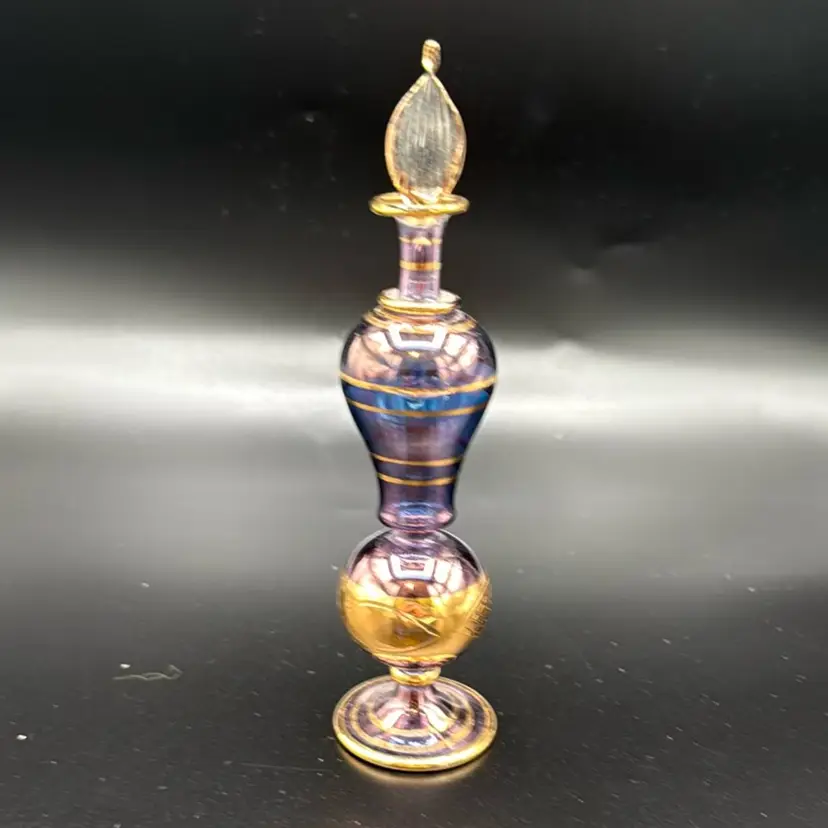 Purple Egyptian Two Bubble Glass Perfume Bottle