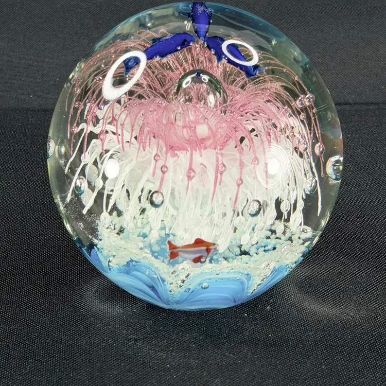 Massive Fish And Flower Paperweight