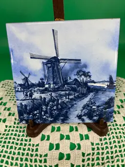 Vintage Ter Steege Decorative Windmill Tile
