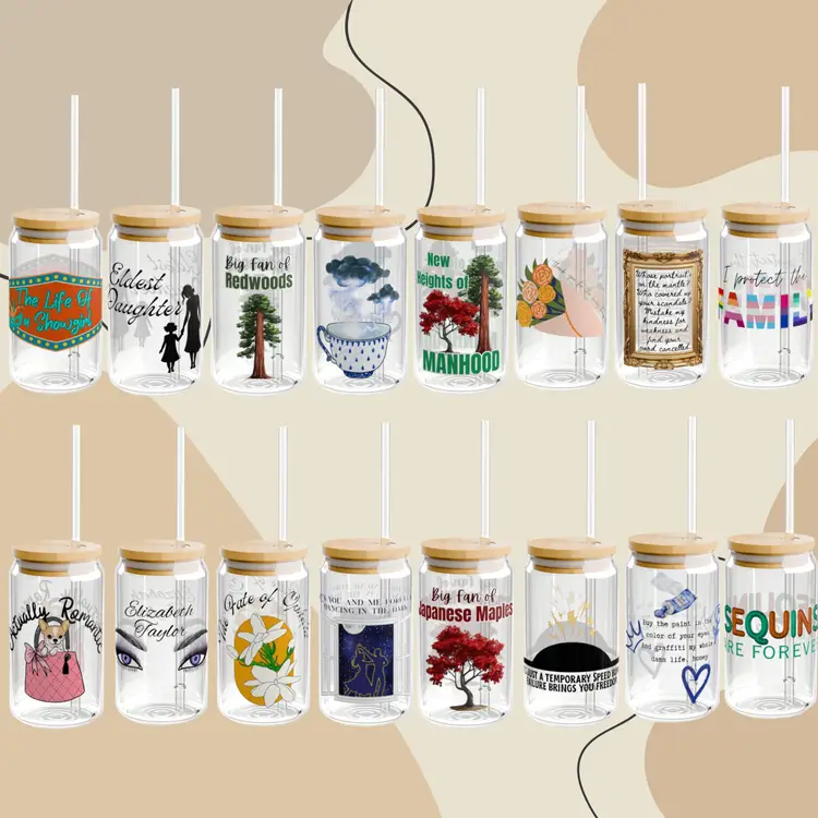 Showgirl 16oz Glass Sipper Cup, With Lid & Straw