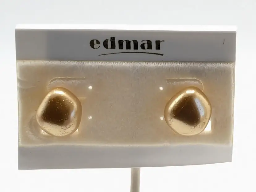 Edmar Gold Tone Stud Earrings Clip On NOS