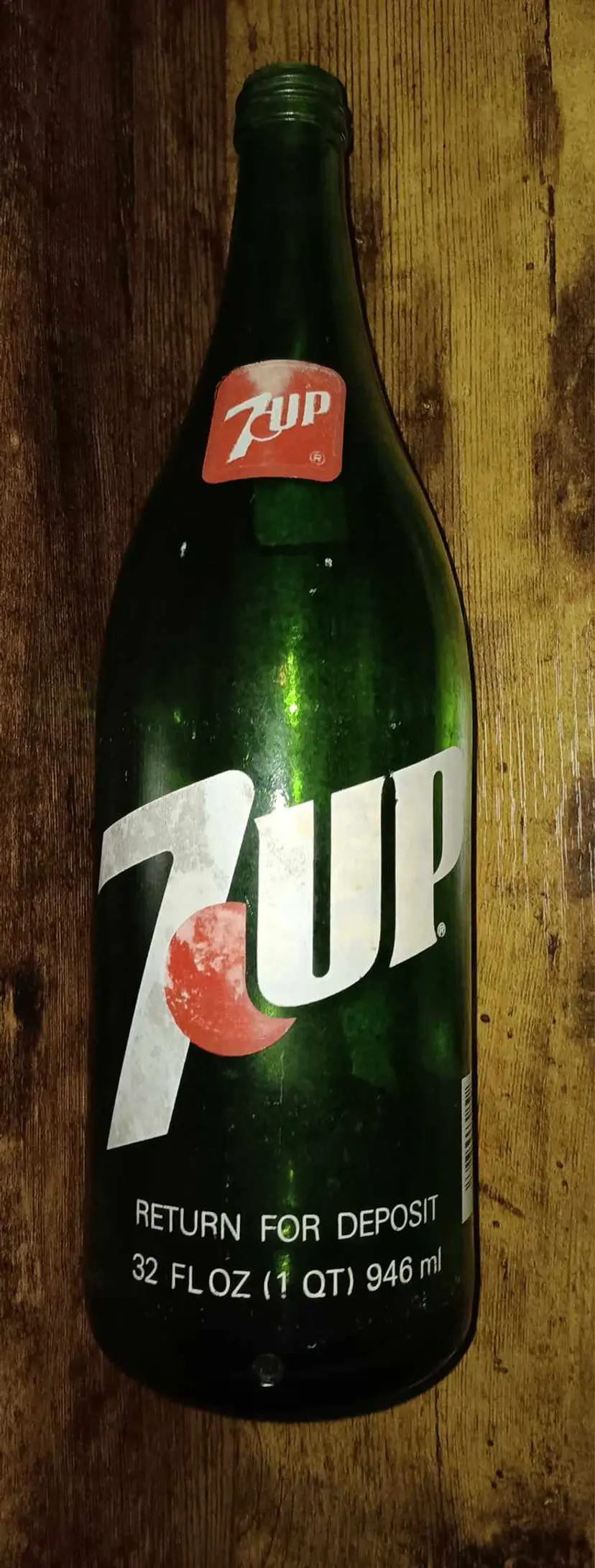 Vintage Glass 7up Bottle