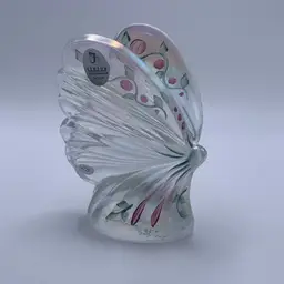 Handcrafted Art Glass Butterfly Figurine - Iridescent Finish - 4.25” Tall