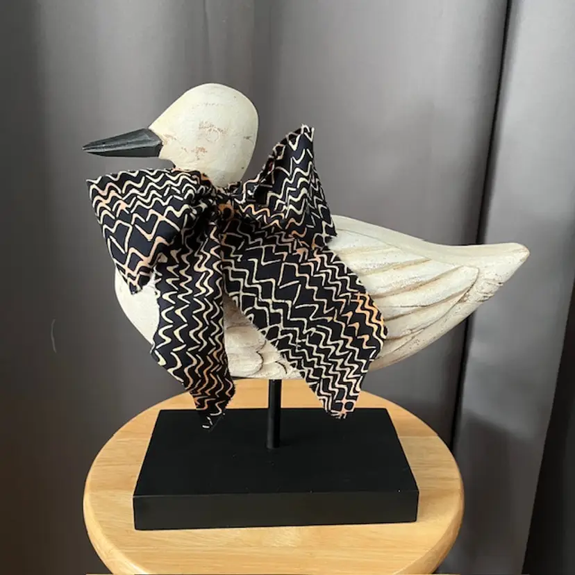 Refurbished Solid Wood Duck on Stand 12" tall x 13" wide - Painted Home Decor Made By Me