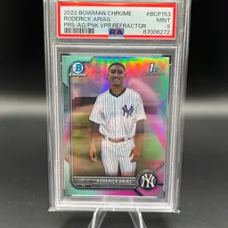 2022 Bowman Chrome Roderick Arias Aqua/Pink Vapor /125 1st Bowman