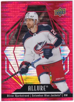 2022-23 Upper Deck Allure Red Rainbow #3 Oliver Bjorkstrand Columbus Blue Jackets Hockey Card
