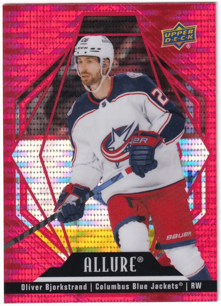 2022-23 Upper Deck Allure Red Rainbow #3 Oliver Bjorkstrand Columbus Blue Jackets Hockey Card