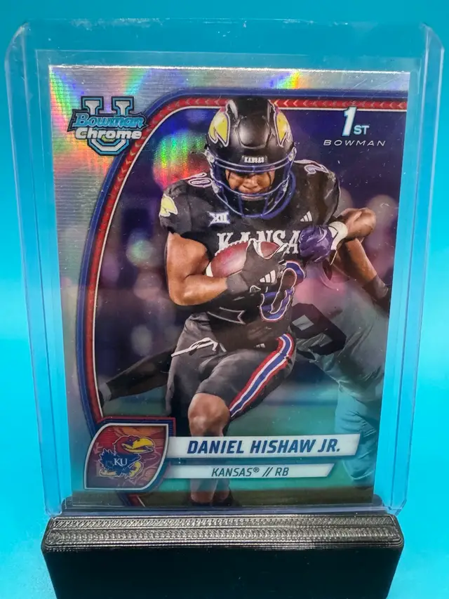 Daniel Hishaw Jr. 1st Bowman Chrome U Refractor Kansas Jayhawks