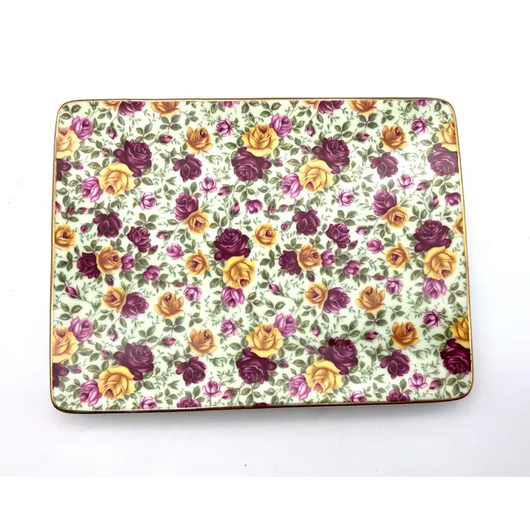 BIN - English Chintz Fine Porcelain Roses 🌹 Decorative Plate