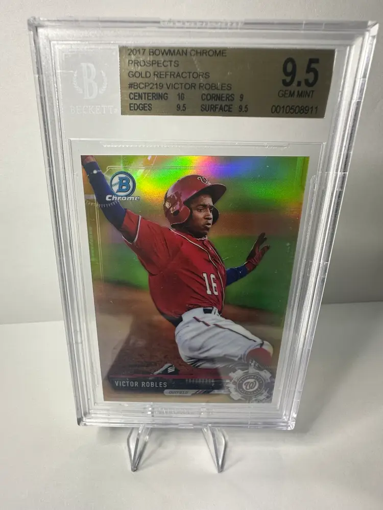 2017 Bowman Chrome Prospects VICTOR ROBLES Gold Refractor /50 BGS 9.5 Nationals.