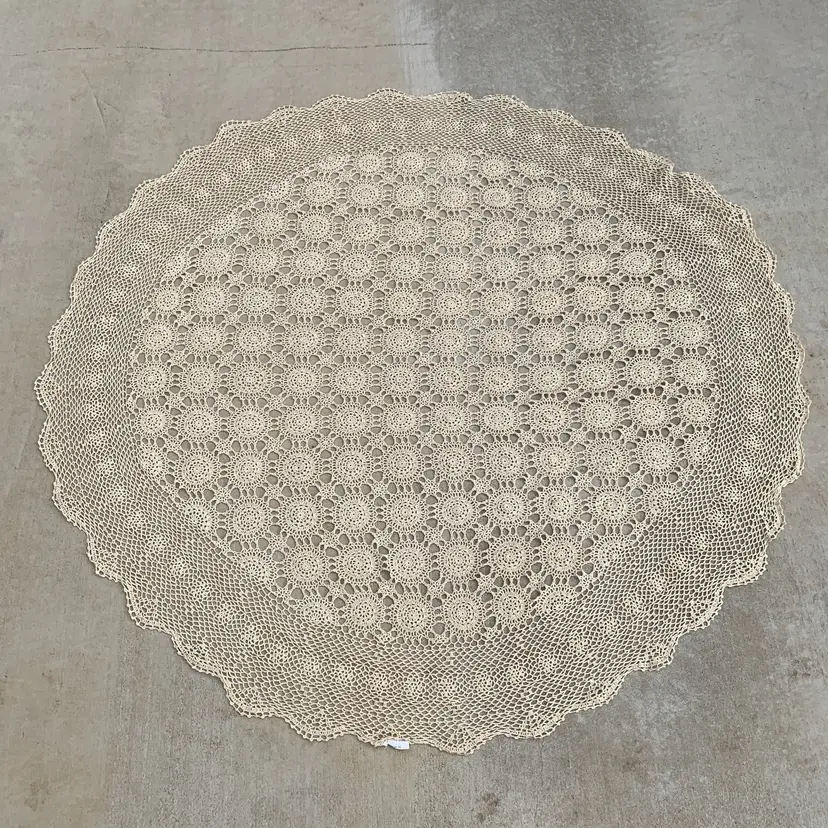 Round Crocheted Tablecloth