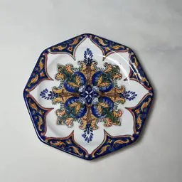I Godinger & Co Stoneware Spanish Style Octagon Plate 8”