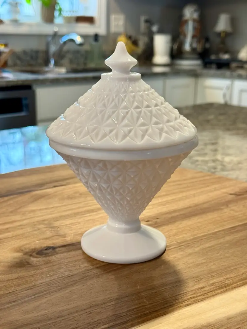 Vintage Milk Glass Candy Dish