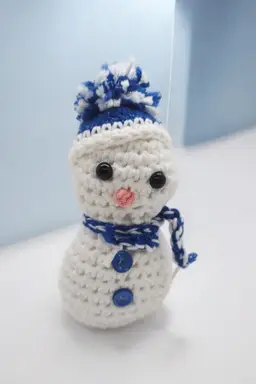 New Handmade Crotchet Amigurumi Snowman Stuffed Animal Plush Holiday Kitsch