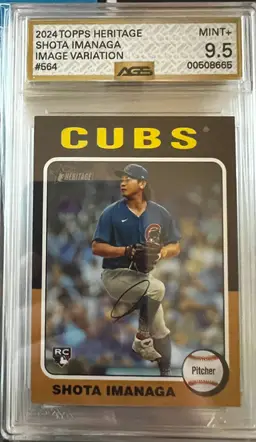Shota Imanaga 2024 Topps Heritage Image Variation AGS 9.5