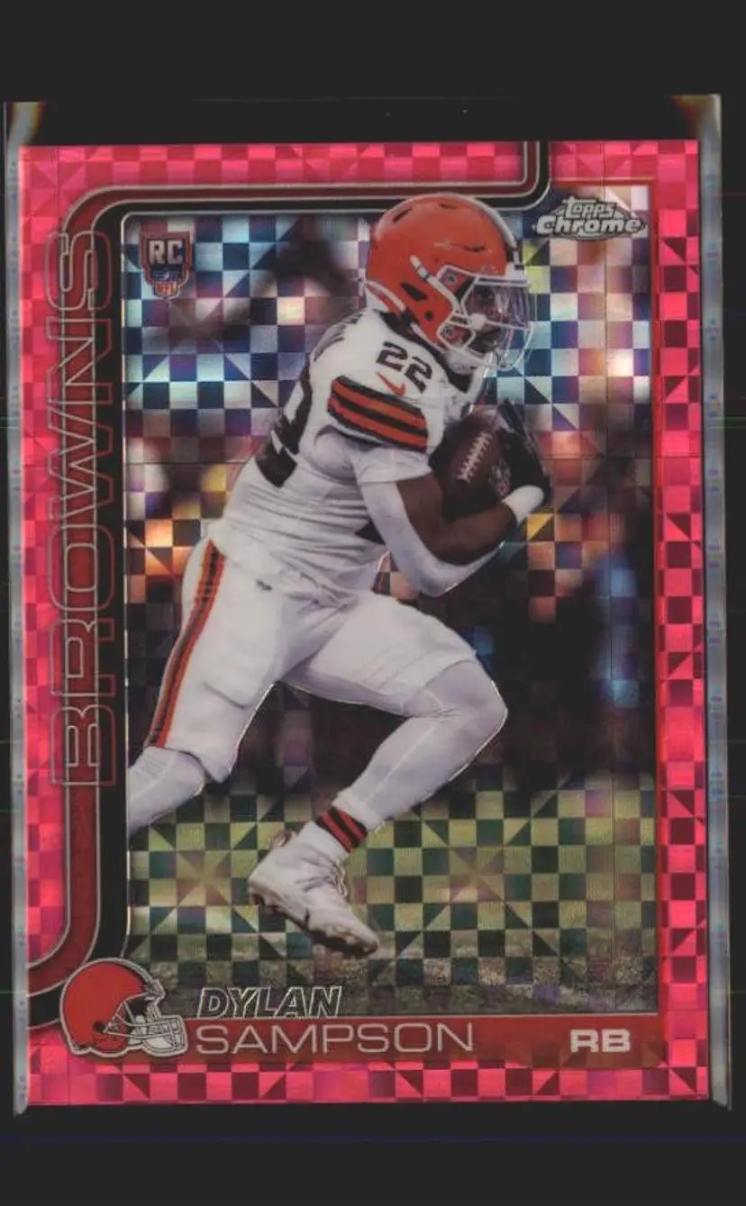 Dylan Sampson 2025 Topps Chrome #308 Hot Pink X-Fractor - (140) - Cleveland Browns