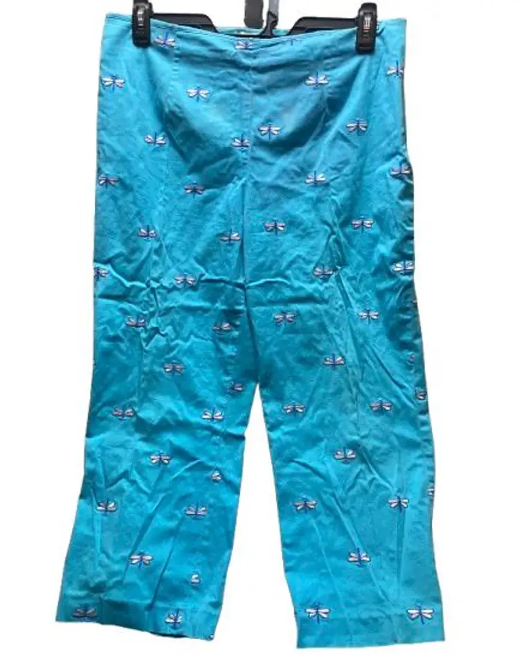 Island Republic Pants Womens 14 (35x23) AOP Dragonfly Cottagecore Spandex Capri