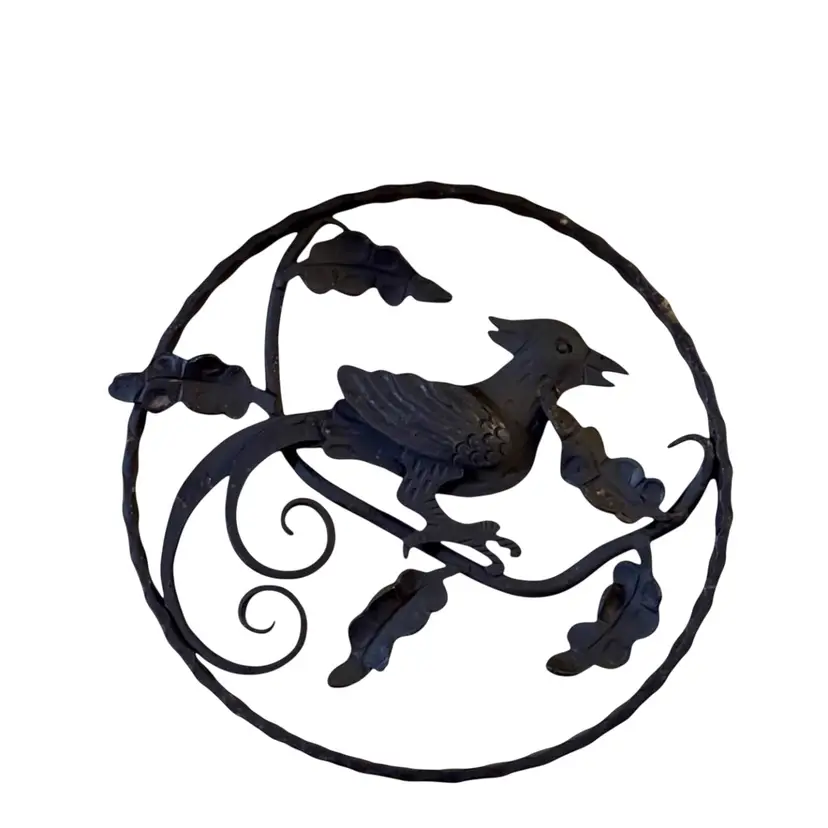 KINGMETALS Modern Wall Art Forged Steel Singing Bird on Limb Design Black Single Faced Art Decor-Heavy
12-1/4” Diameter