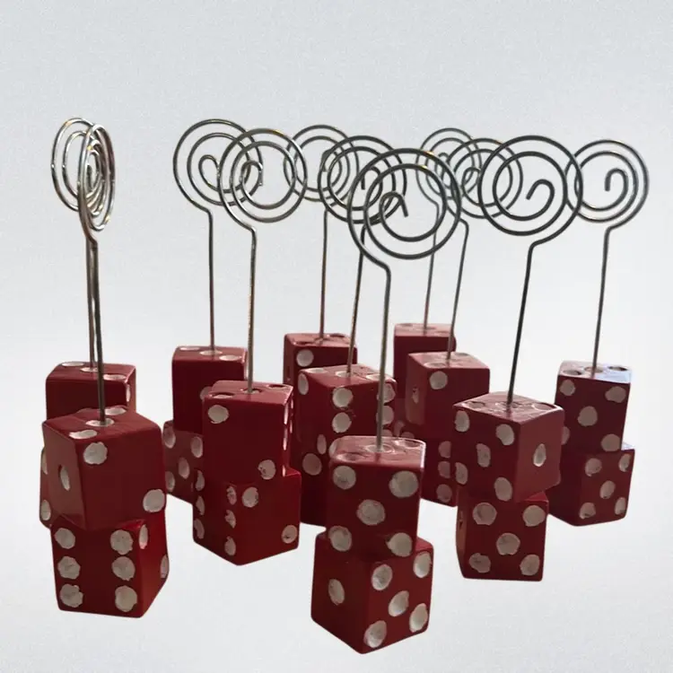 Red Dice Tabletop Card or Picture Holder (11 Available)