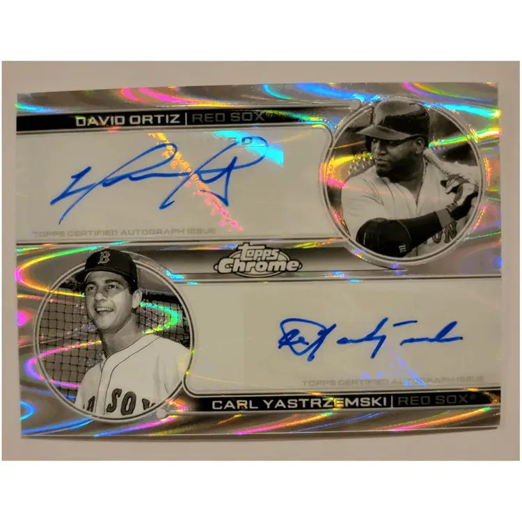 2022 Topps Chrome Sonic David Ortiz Carl Yastrzemski RayWave Auto Card #'d 3/10