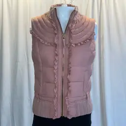 Juicy Couture Pink Ruffle Puffer Vest - Size Medium
