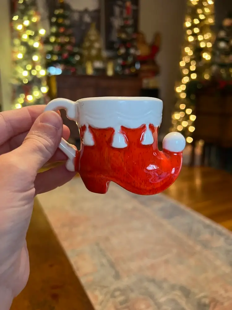 Vintage Christmas Boot Mug