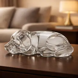 Princess House 24% Lead Crystal Sleeping Puppy Figurine Paperweight, 4.5"