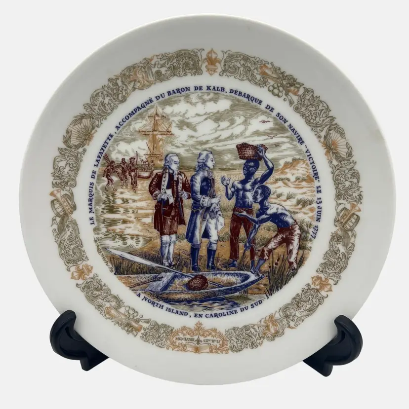 1973 Darceau-Limoges Marquis De Lafayette Collectible Plate North Island 8.5"