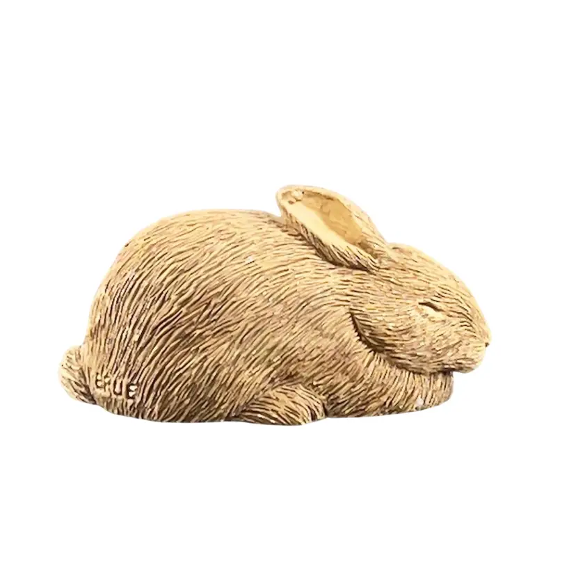 Vintage Bunny Figurine Sleeping Miniature Rabbit by Sandra Brue Sandicast 1986