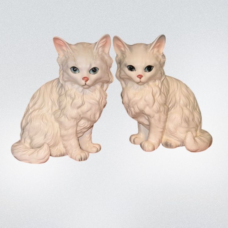 Lefton H1514 White Persian Pair of Cats