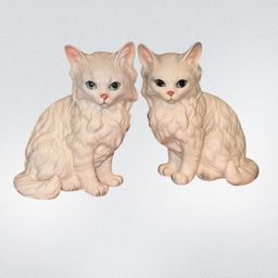 Lefton H1514 White Persian Pair of Cats