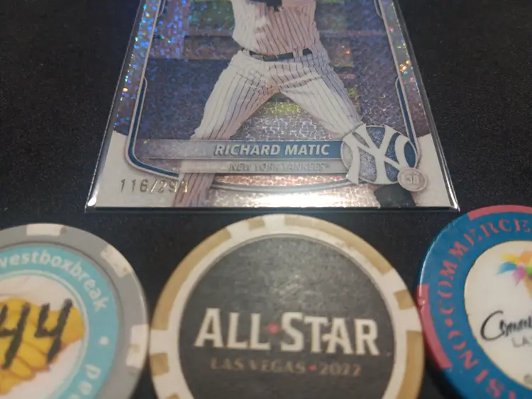 2025 Bowman Richard Matic 1st Bowman speckle refractor /299 - New York Yankees