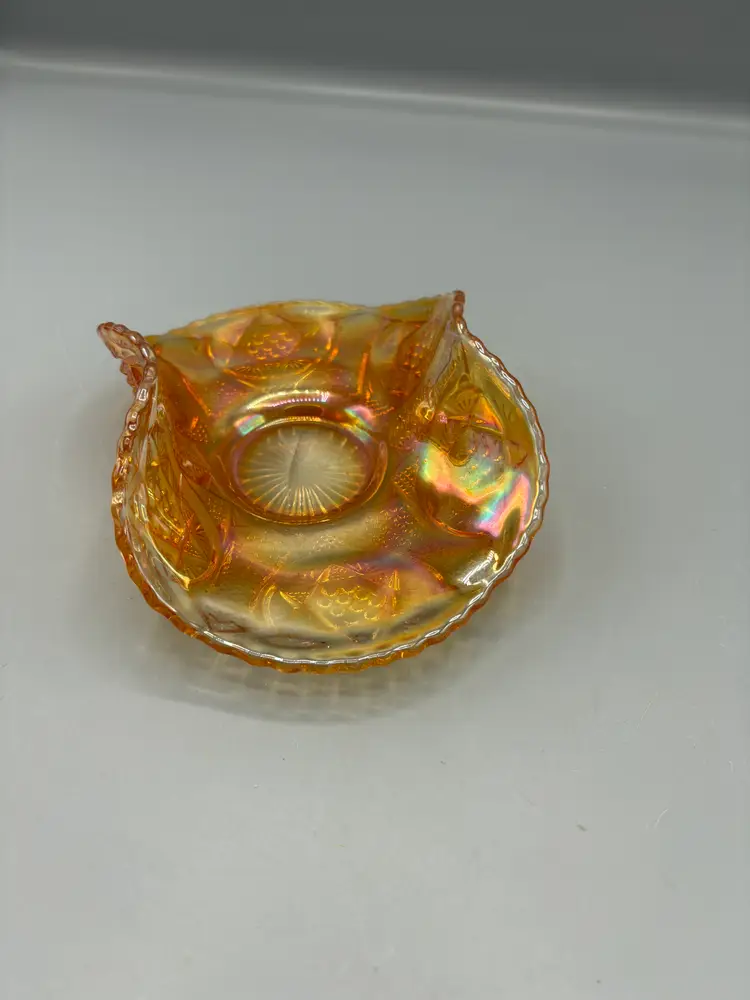 Vintage Fenton Northern star marigold glass tray