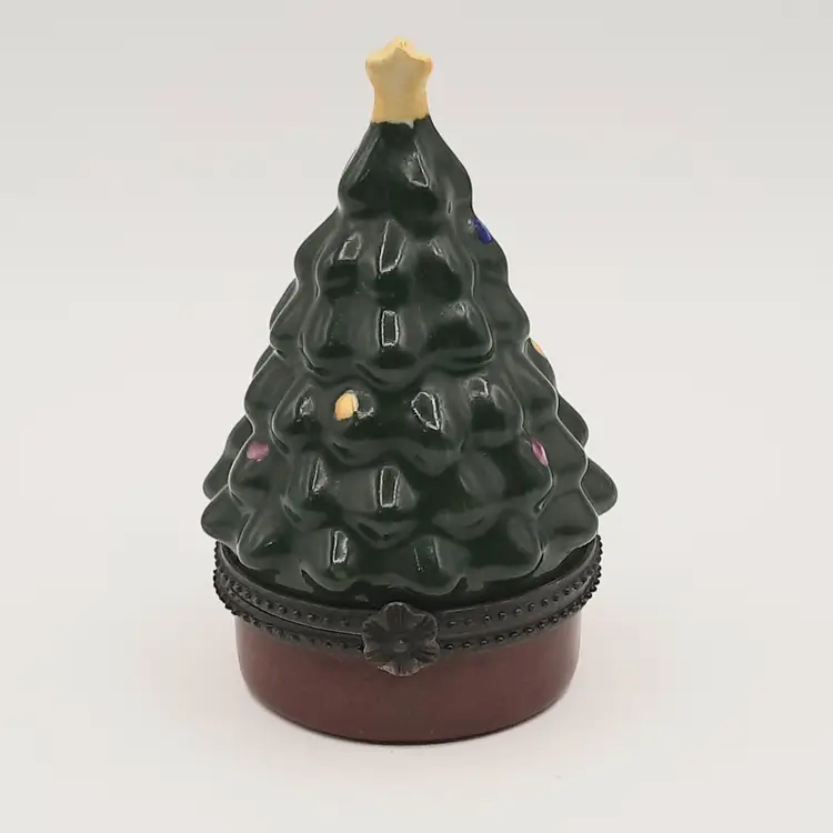 Christmas Tree Hinged Trinket Box