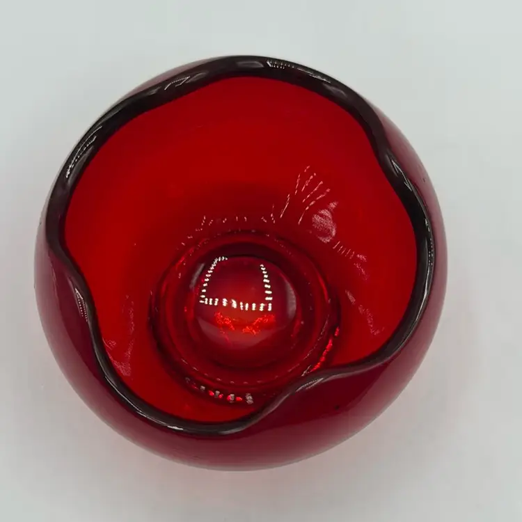 Viking Ruby Red Candle Holder Or Vase