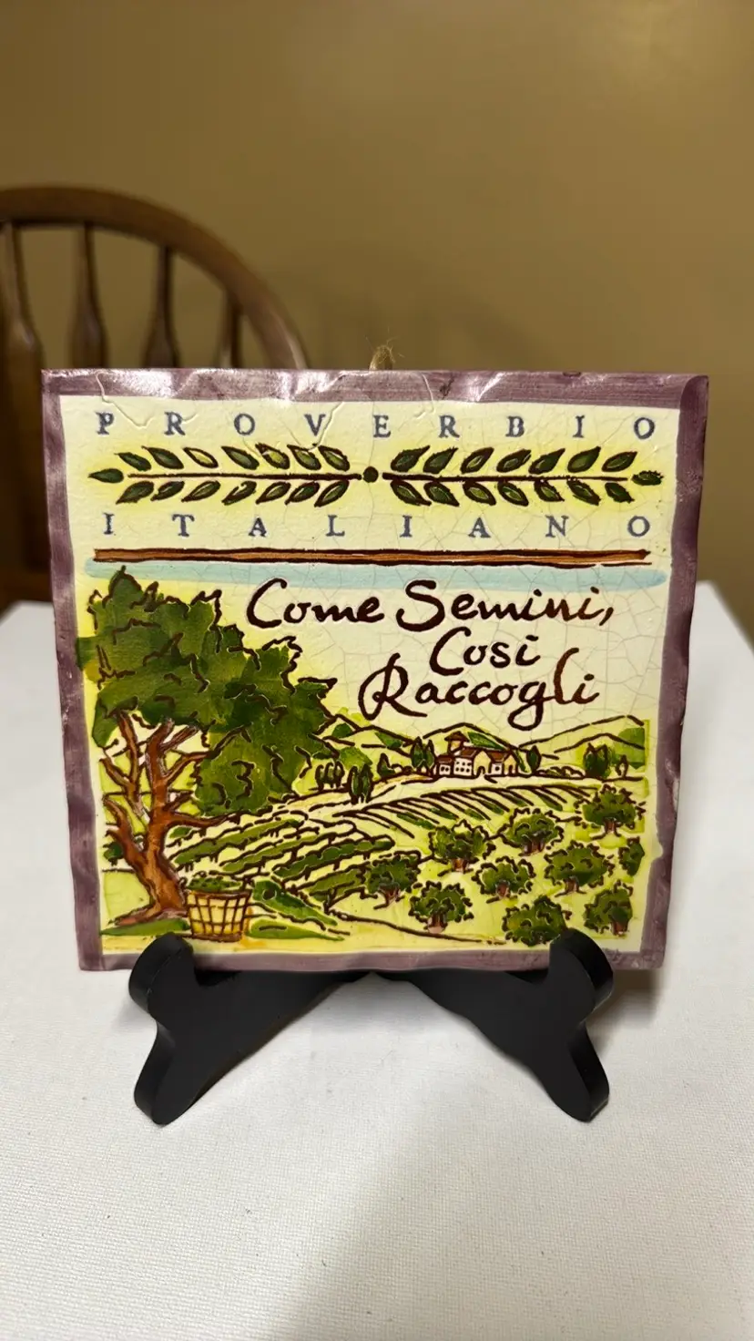 Cortopassi Family 2011 Buon Natale! Italian Proverbio 6" x 6" Wall Tile Trivet