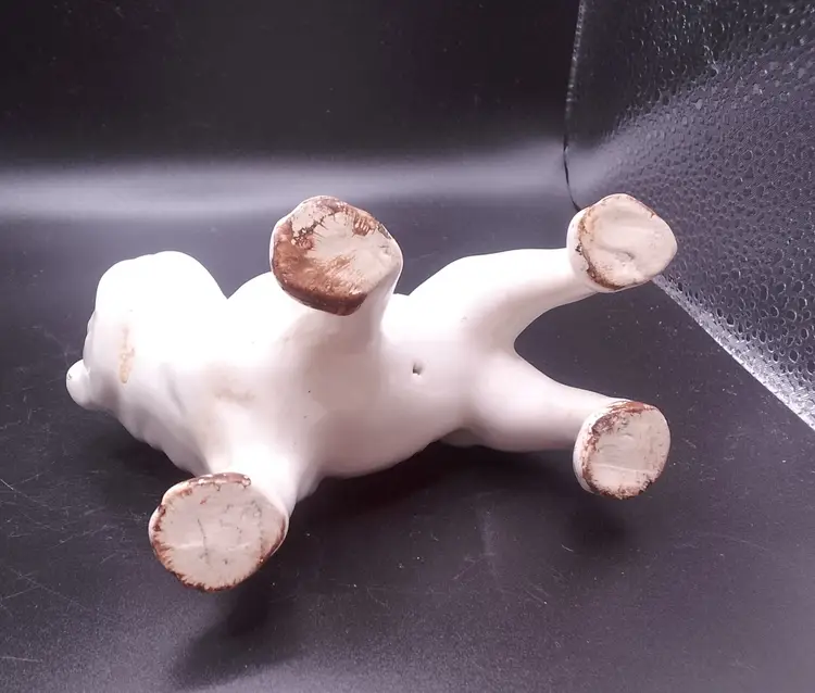 vintage white/brown Japan dog figurine