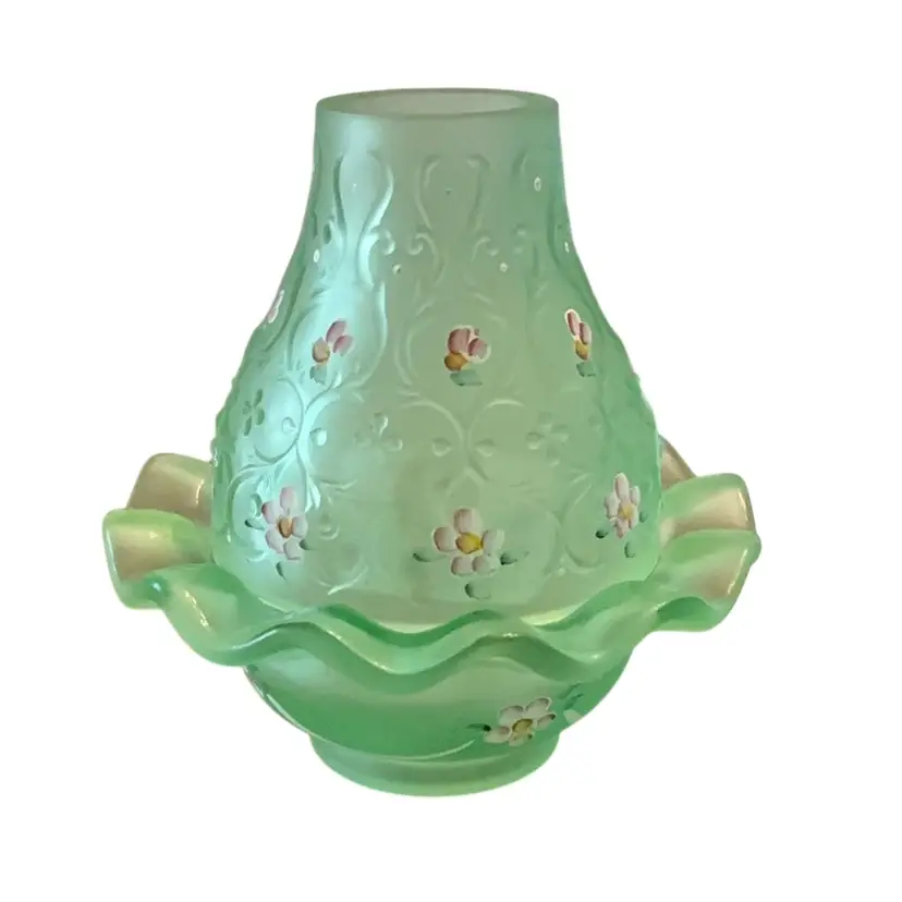 Fenton 2-piece Spanish Lace Willow Green Satin Fairy Light HP By Stuart Wajda