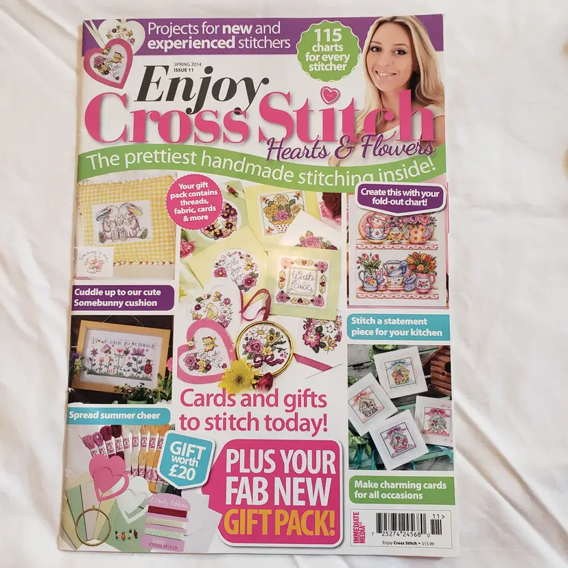 Used Enjoy Cross Stitch Spring 2014 Issue 11 contains 115 patterns
