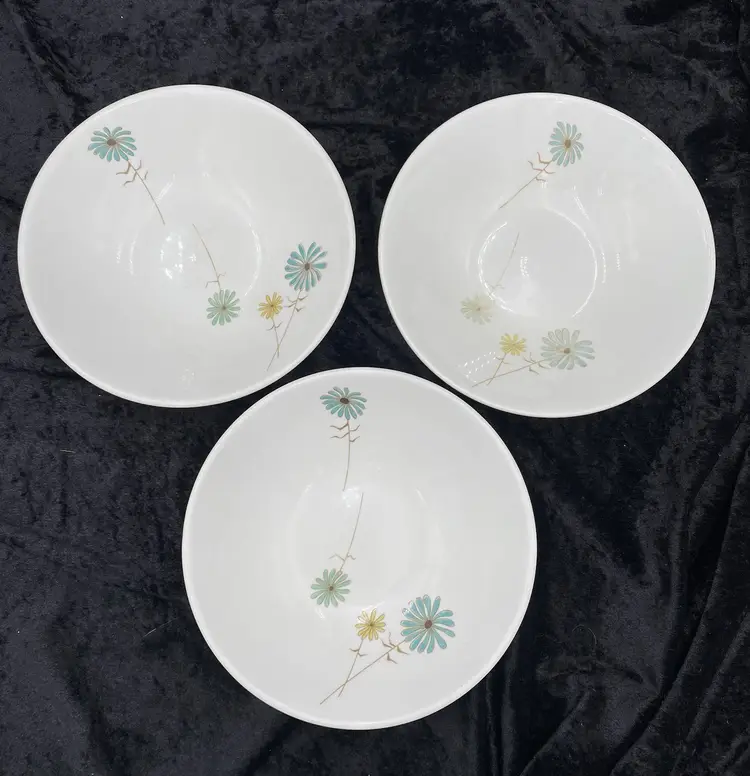 3 - Iroquois 'Lazy Daisy' Coupe Soup Bowls, MCM, Informal True China, Ben Seibel