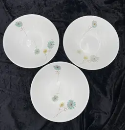 3 - Iroquois 'Lazy Daisy' Coupe Soup Bowls, MCM, Informal True China, Ben Seibel