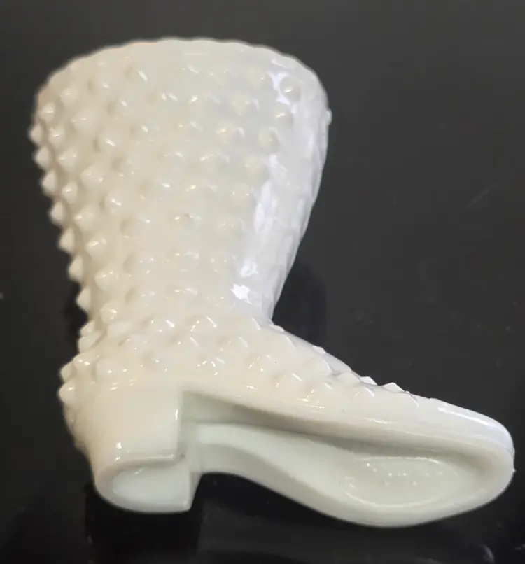 Fenton Hobnail Milk Glass Boot Vase