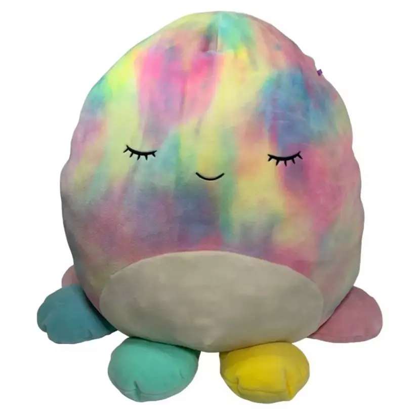 KellyToy Squishmallow Opal Octopus Tie Dye Plush 16 Inch Stuffed Animal