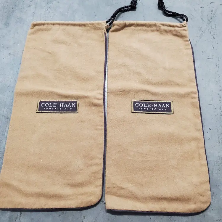 NWOT Cole Haan Tensile Air Shoe Set of 2 Dust Bags Felt Drawstring Beige 13x6