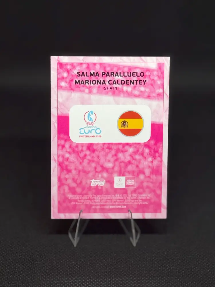 2025 Topps Merlin UEFA Women's Euros Salma Paralluelo & Mariona Caldentey Spain /75