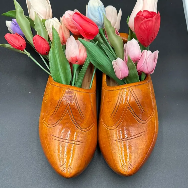 Pre-1960 Carved Wooden Clogs from Holland- Pair