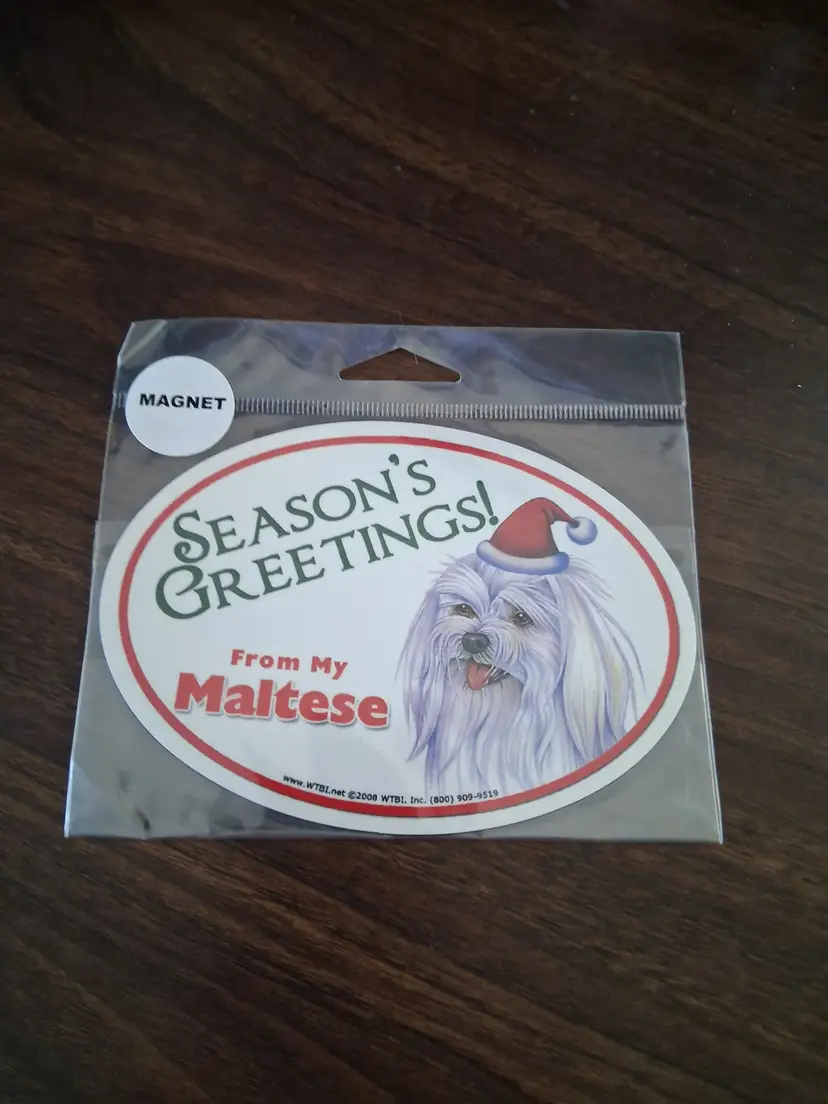 Season's Greetings Maltese Dog Magnet
