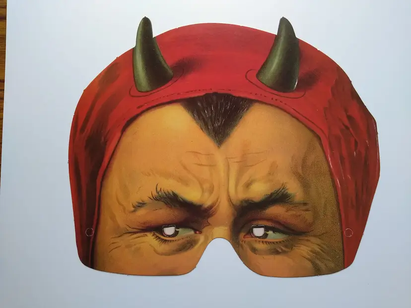 Vintage Style Devil Mask Cardboard Eye Mask Halloween Costume Accessory