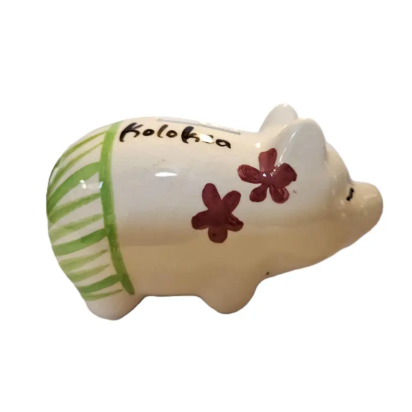 #01 - Vintage Hawaiian Piggy Bank, Hand Painted, Made in Hawaii